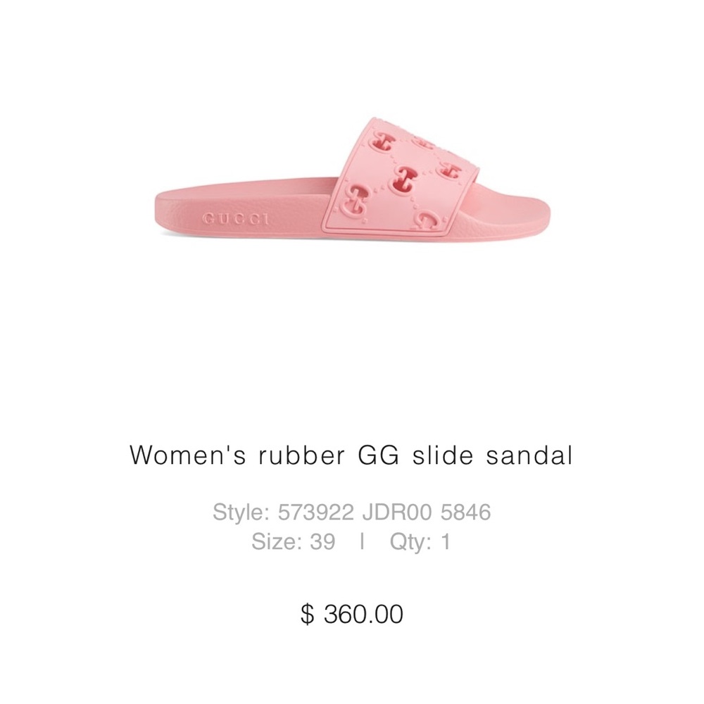 Gucci Women's Pink GG Rubber Slides